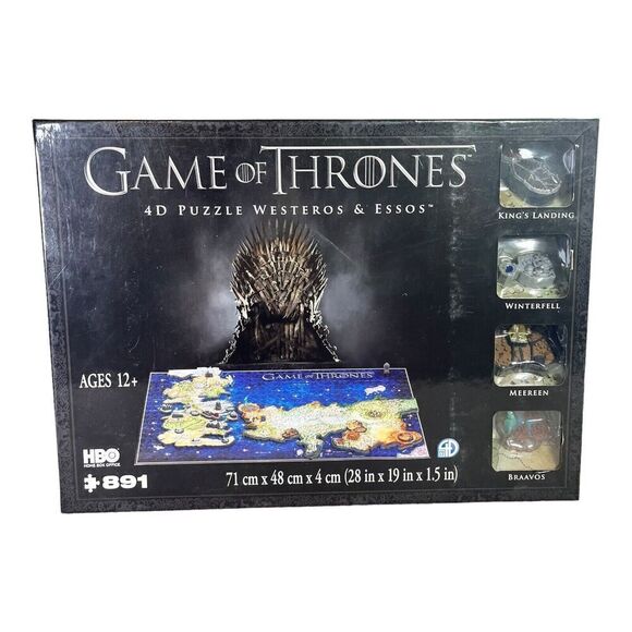 GAME OF THRONES Westeros & Essos Map 4D Puzzle w/ Mini Winterfell & City Models - Picture 1 of 6